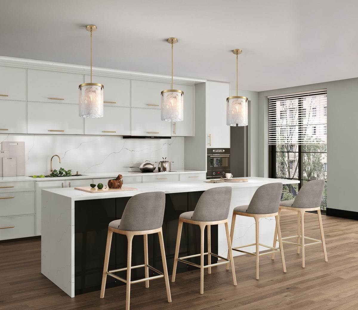 Artcraft Canada - AC12170BR - Trois lumières Suspension - Skye - Cuivre