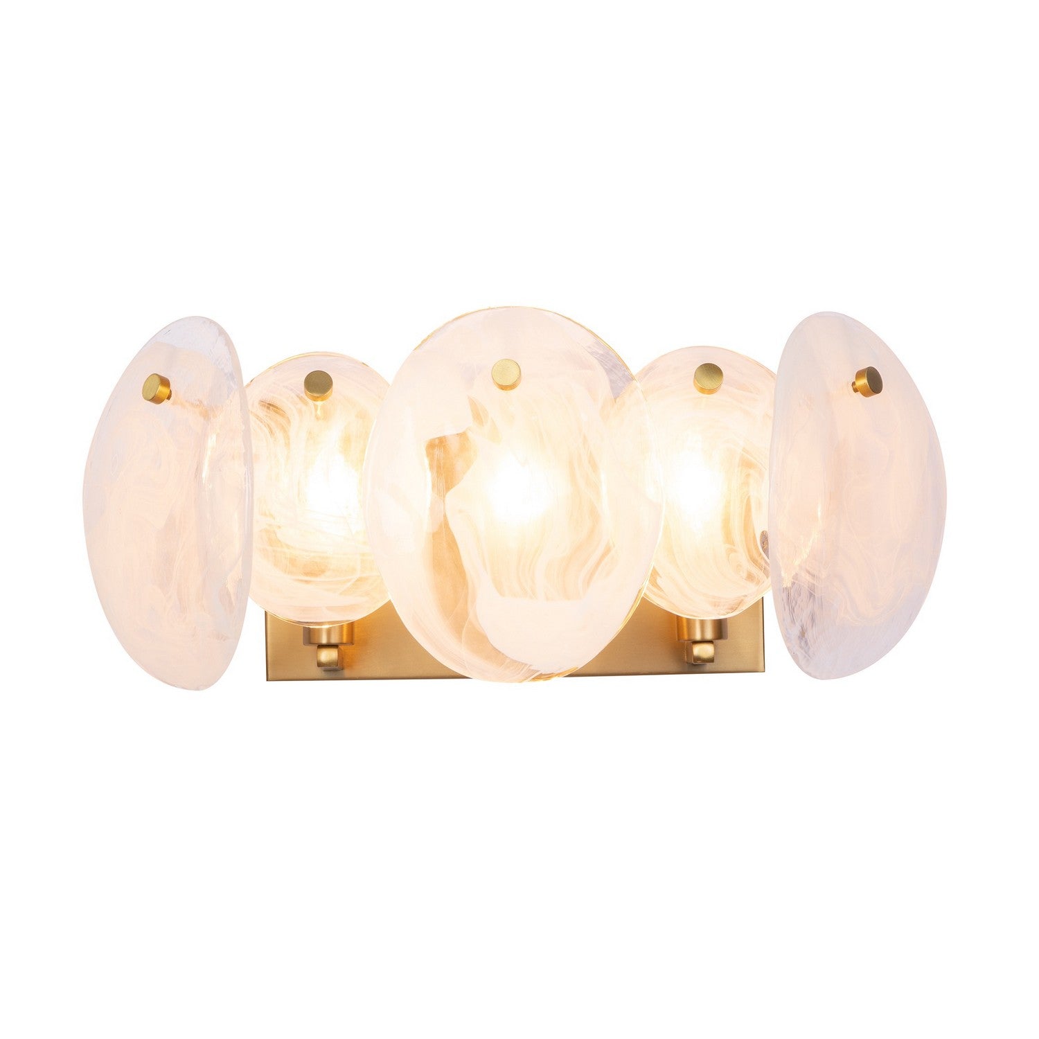 Artcraft Canada - AC12213BR - Meuble-lavabo à trois lumières - Lily - Laiton brossé