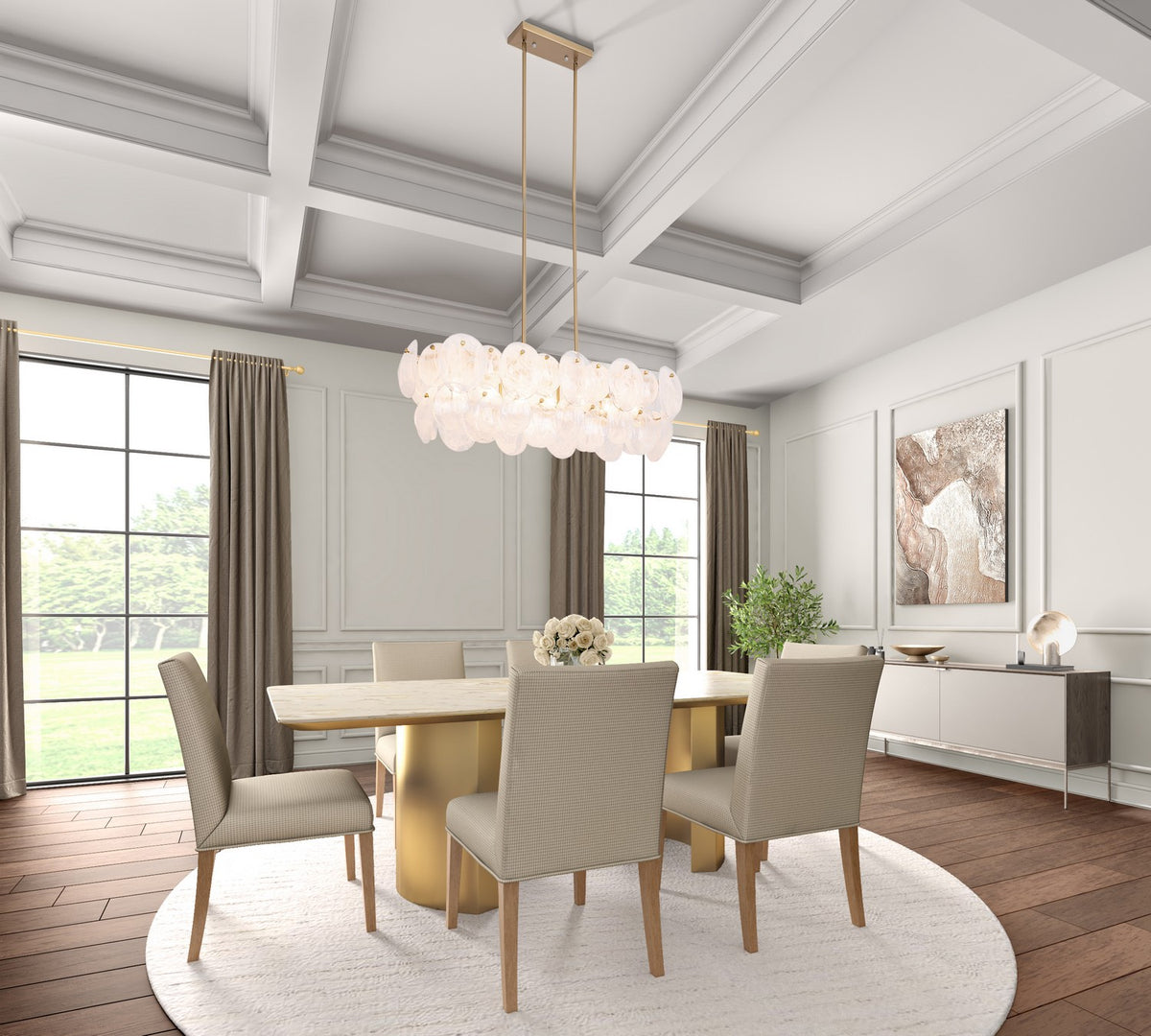 Artcraft Canada - AC12217BR - Île aux Sept Lumières Suspension - Lily - Laiton brossé