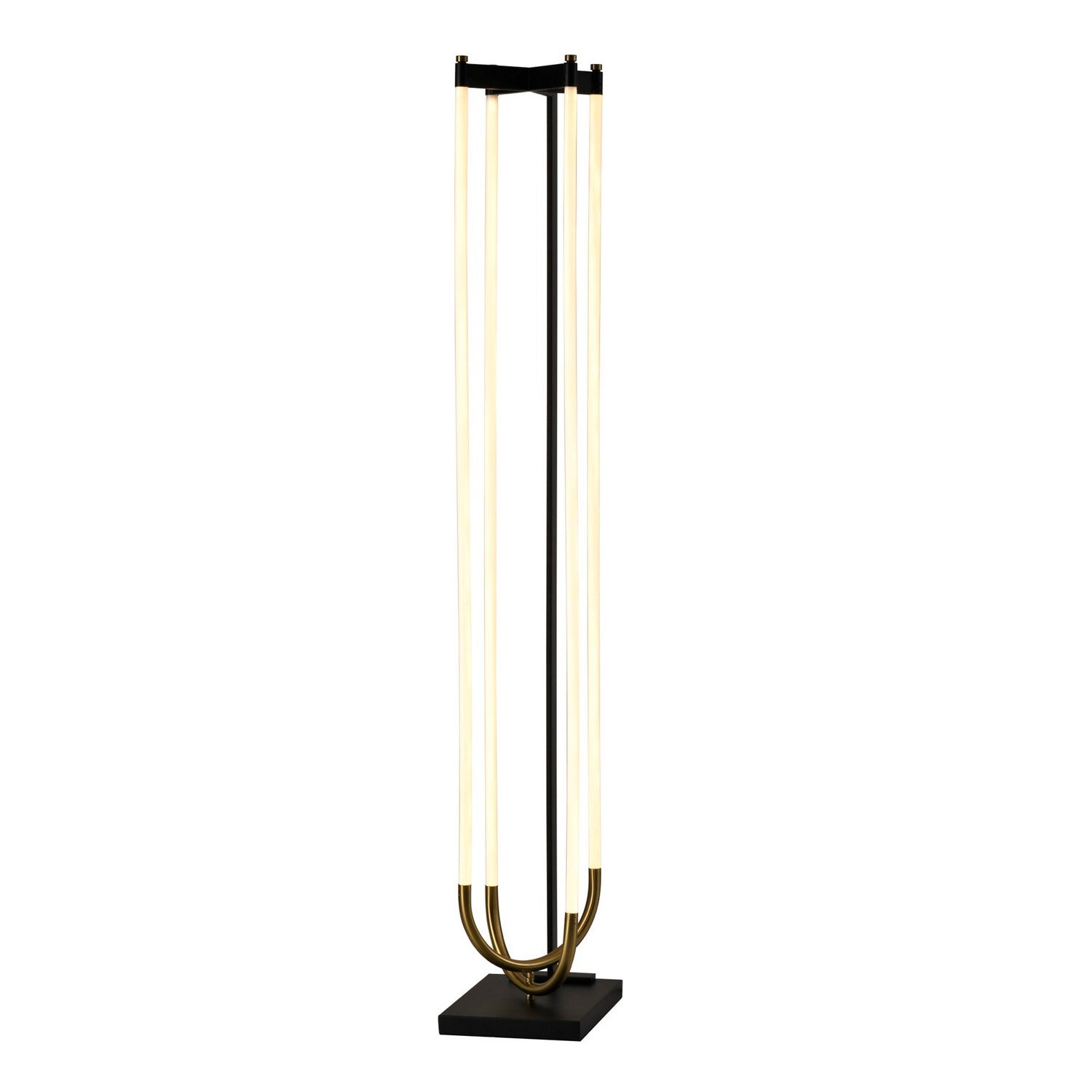 Artcraft Canada - AC6816BK - LED Floor Lamp - Cascata - Black, Brushed Brass