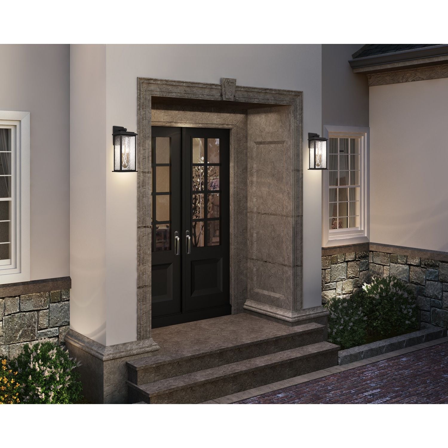 Artcraft Canada - AC9272BK - Two Light Outdoor Wall Sconce - Estate - Black, Brass