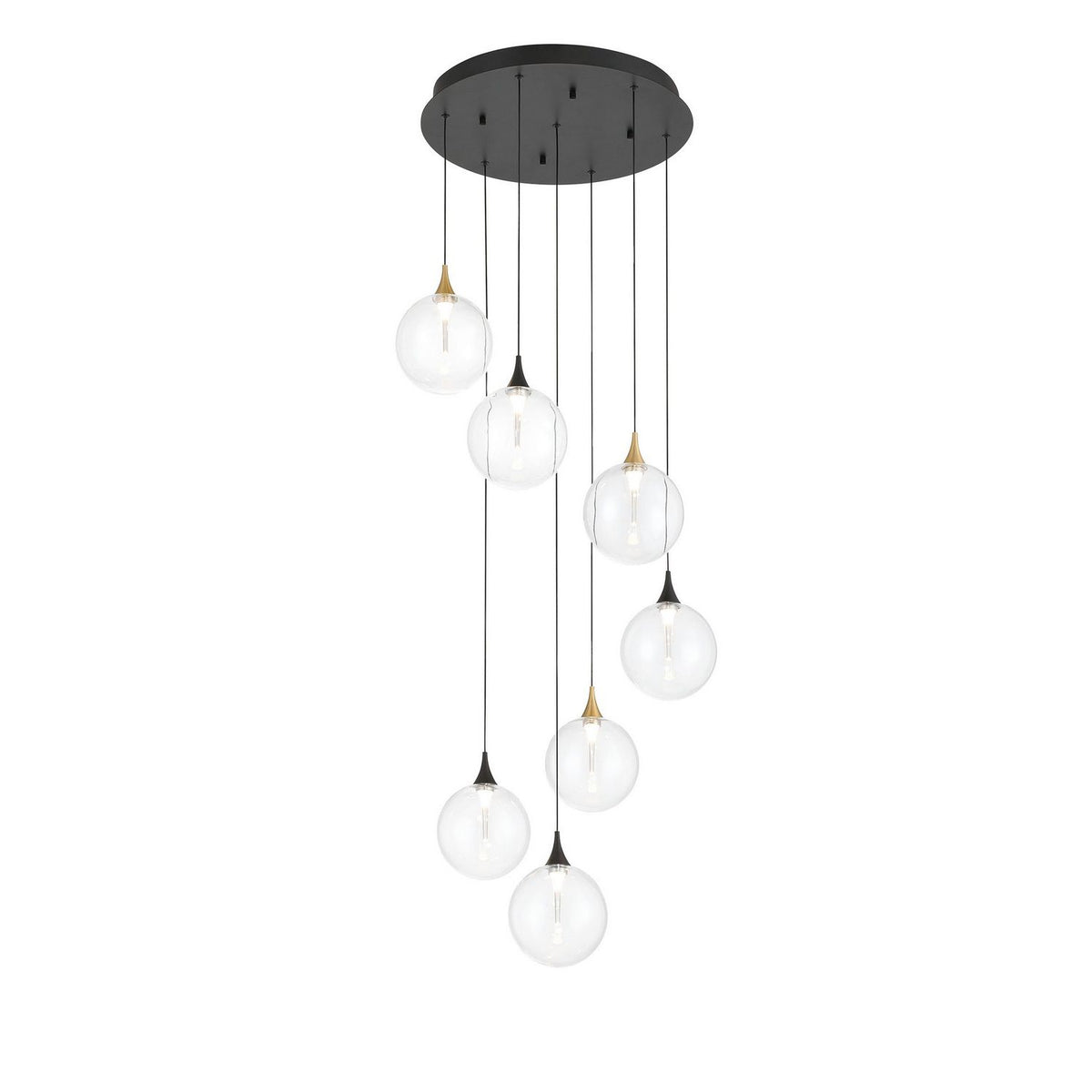 Eurofase Canada - 48930-017 - Seven Light Chandelier - Gold-Black