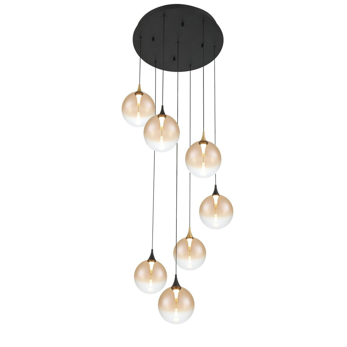 Eurofase Canada - 48930-031 - Seven Light Chandelier - Gold-Black