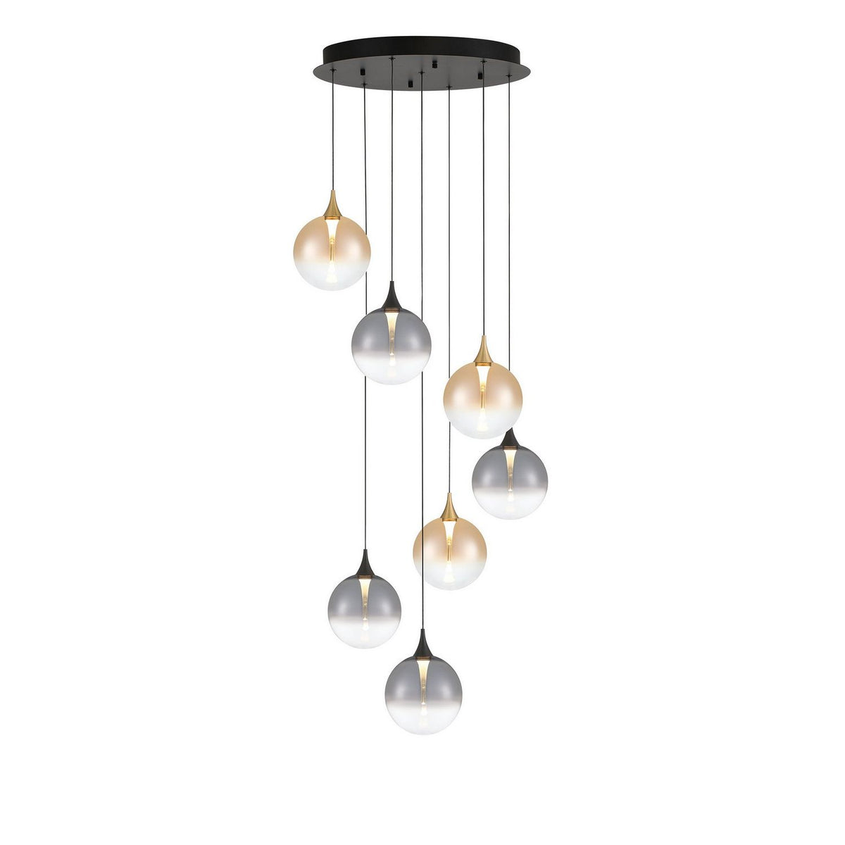 Eurofase Canada - 48930-042 - Seven Light Chandelier - Gold-Black