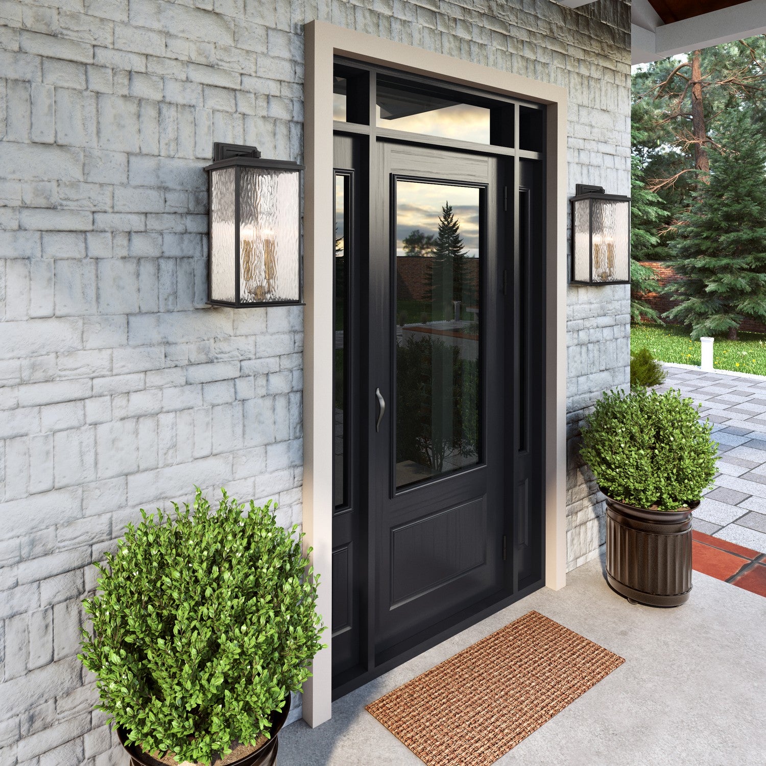 Artcraft Canada - AC9274BK - Four Light Outdoor Wall Sconce - Estate - Black, Brass
