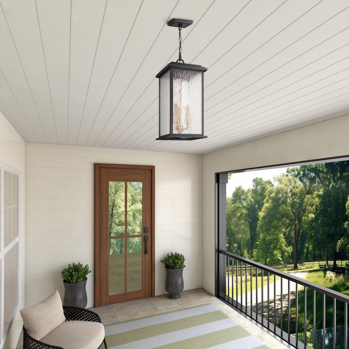 Artcraft Canada - AC9275BK - Lampe extérieure à trois lampes Suspension - Estate - Noir, Laiton