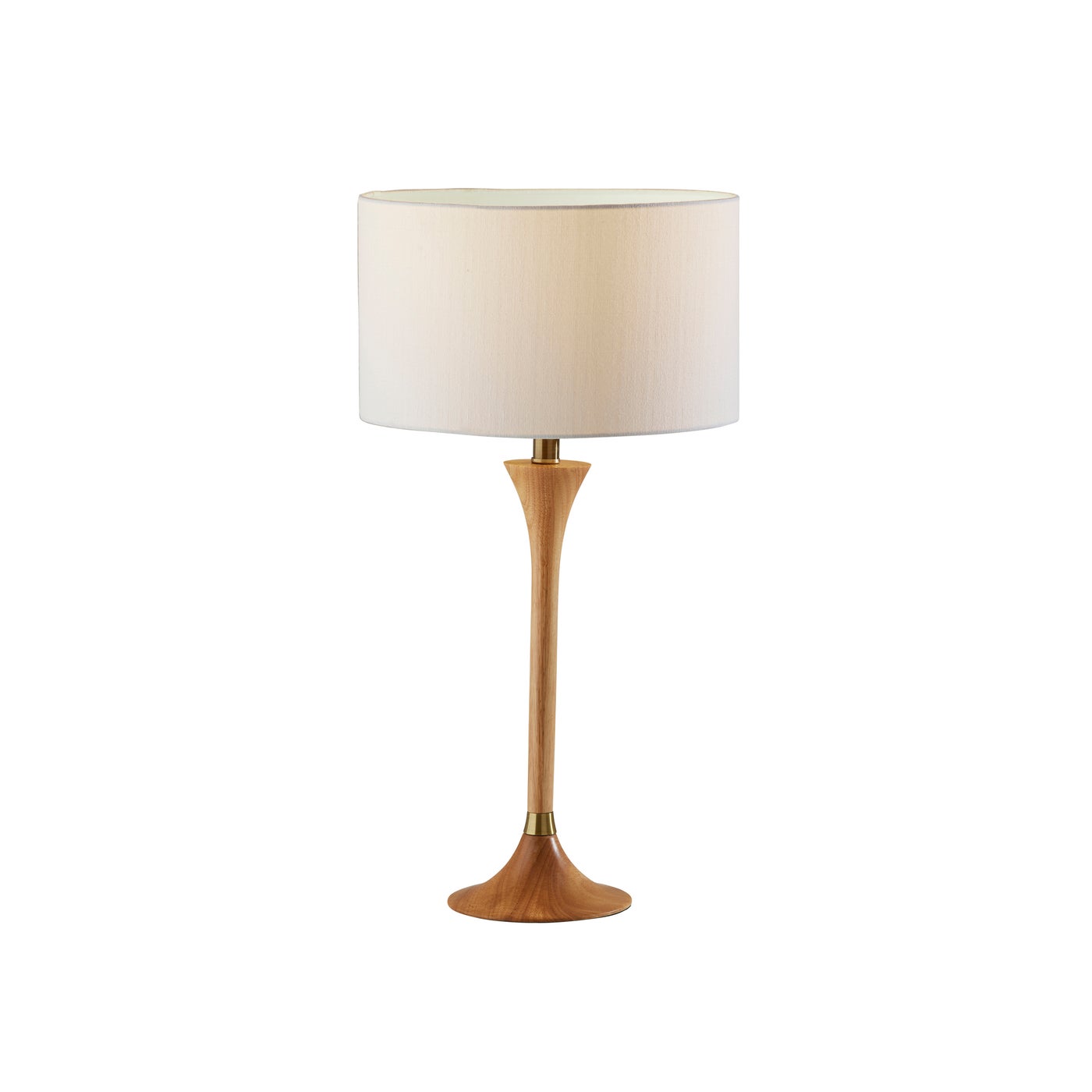 Adesso Home - 1600-12 - Table Lamp - Rebecca - Natural Rubberwood W. Antique Brass Accent