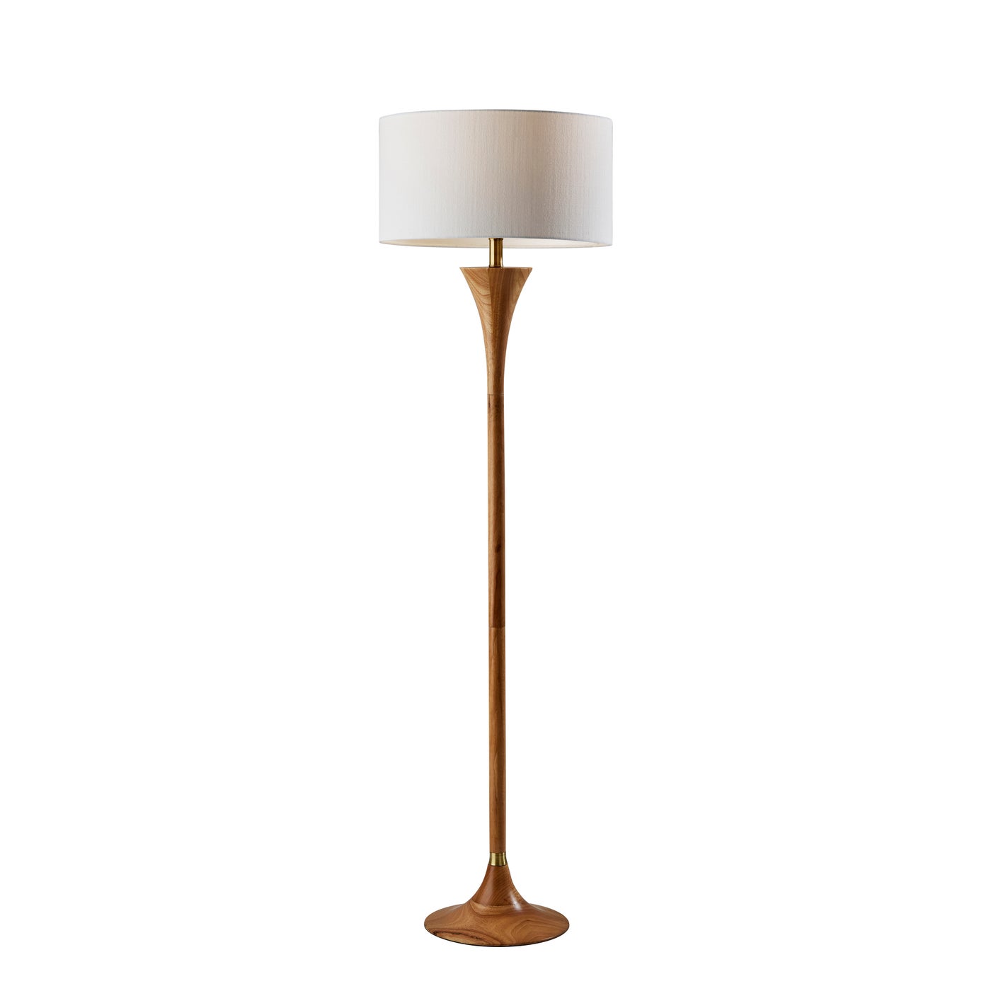 Adesso Home - 1601-12 - Floor Lamp - Rebecca - Natural Rubberwood W. Antique Brass Accent