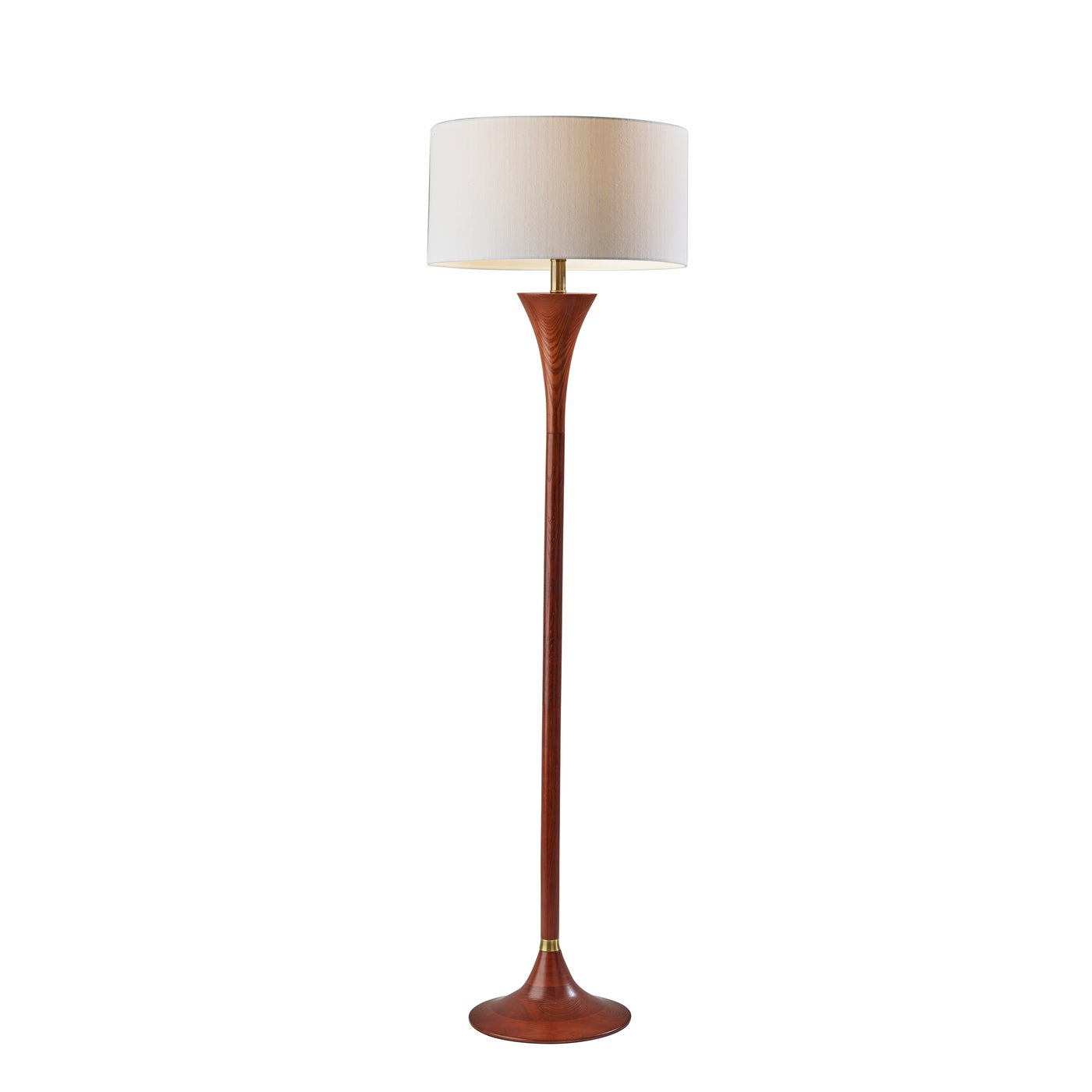 Adesso Home - 1601-15 - Floor Lamp - Rebecca - Walnut Rubberwood W. Antique Brass Accent