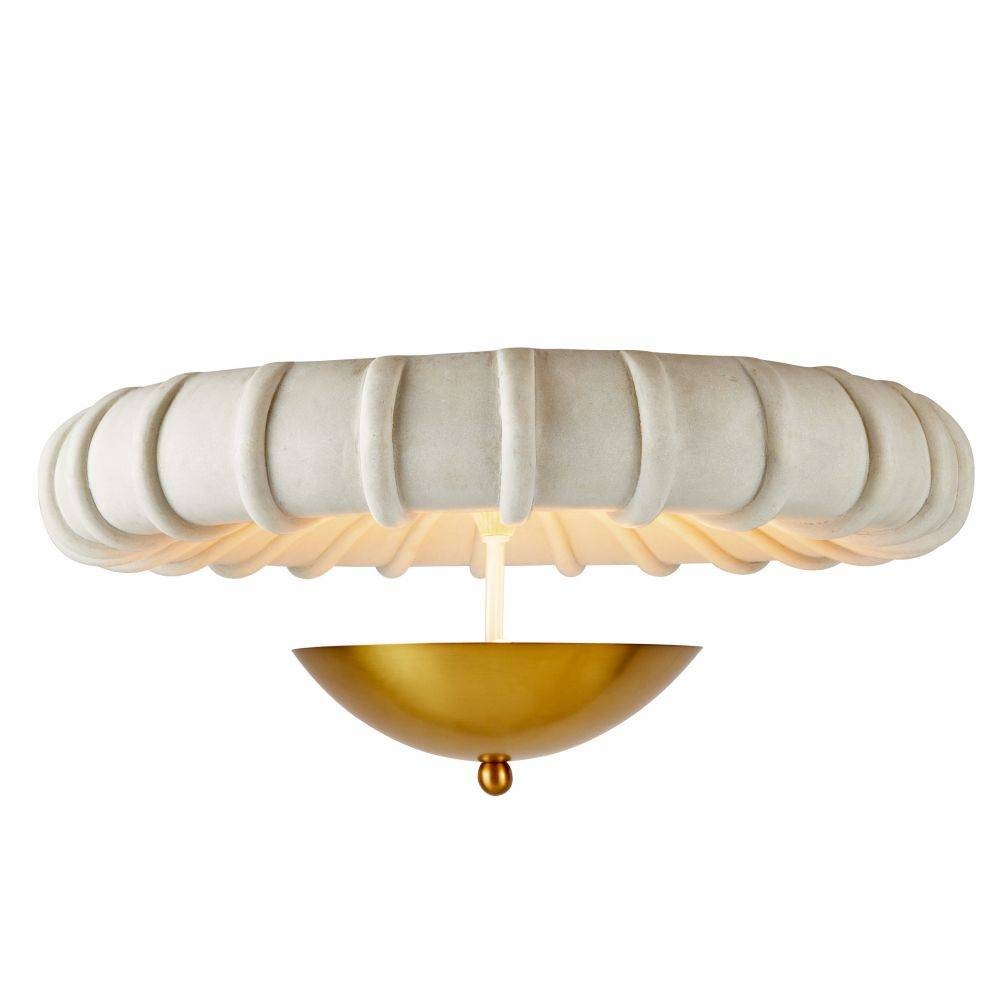 Arteriors - DFC12 - Trois lumières Plafonnier - Camella - Ivoire/Laiton antique