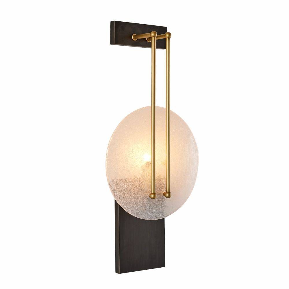 Arteriors - DWC30 - Une lumière Murale - Clover - Transparent grainé/Laiton antique/Bronze