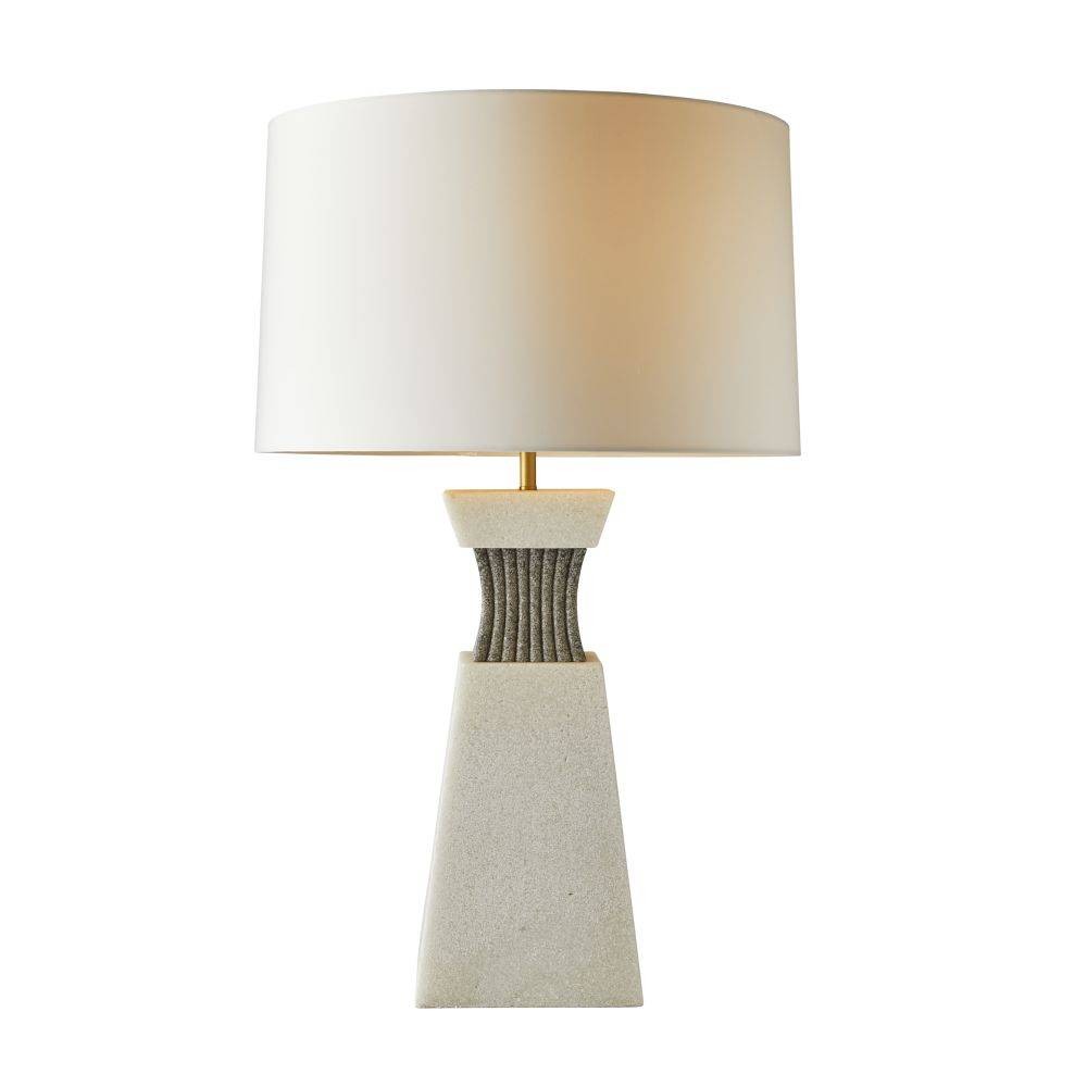 Arteriors - PTC47-SH050 - Une lumière Lampe de table - Dynasty - Ivoire/Graphite/Laiton antique/Blanc cassé/Blanc cassé