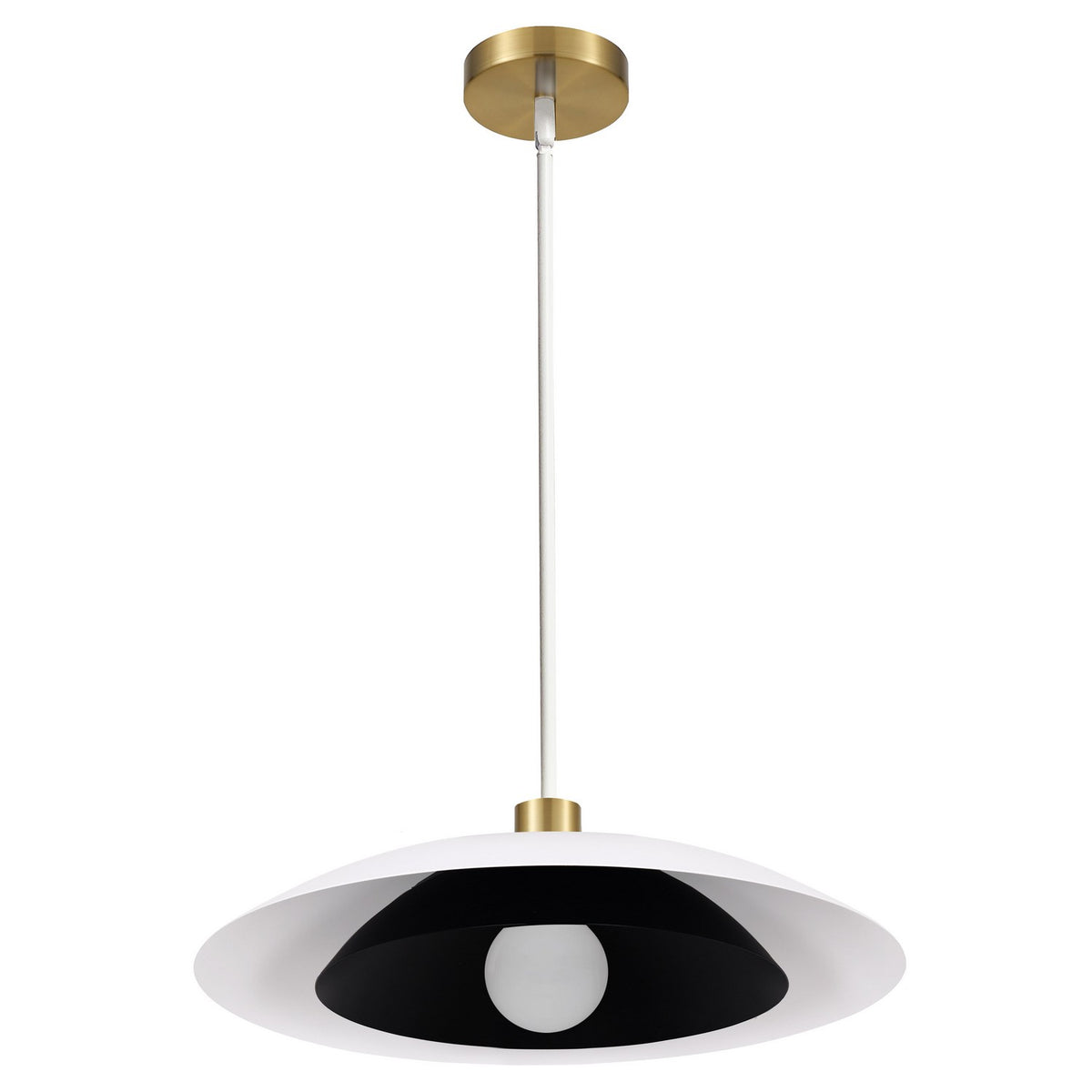 Dainolite Canada - PIM-171P-MW-MB - One Light Pendant - Pima - Matte White & Matte Black