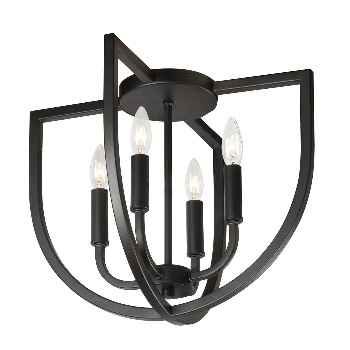 Dainolite Canada - PLA-154FH-MB - Four Light Flush Mount - Pamela - Matte Black