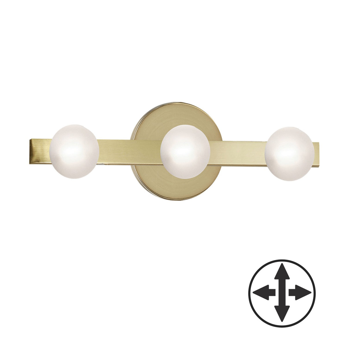 Dainolite Canada - RAL-163W-AGB - Three Light Vanity - Raleigh - Aged Brass