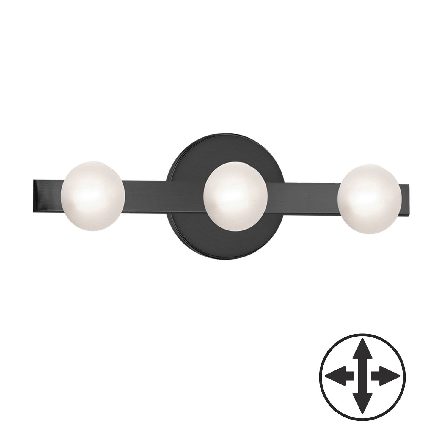 Dainolite Canada - RAL-163W-MB - Three Light Vanity - Raleigh - Matte Black