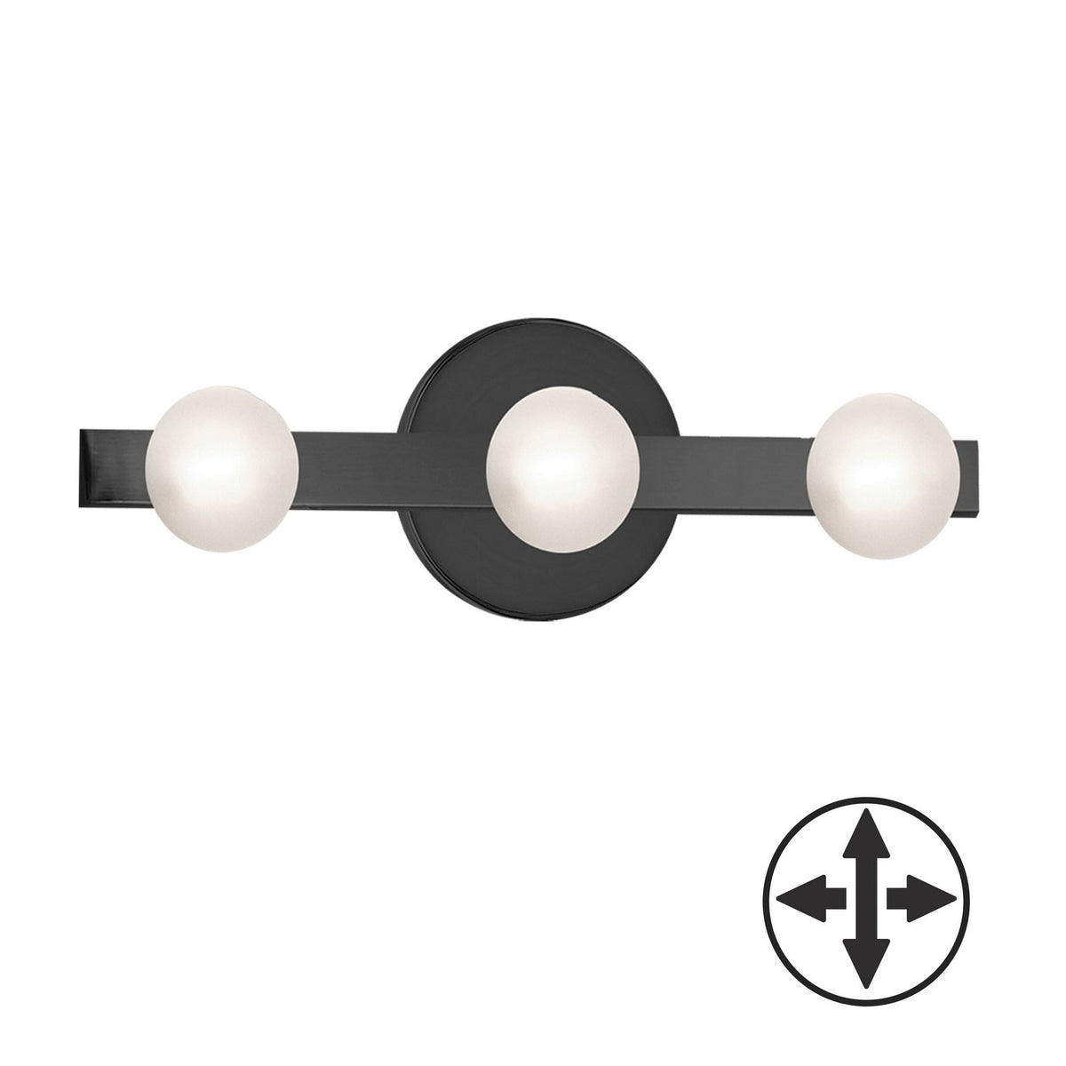 Dainolite Canada - RAL-163W-MB - Three Light Vanity - Raleigh - Matte Black