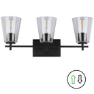 Dainolite Canada - WND-233W-MB - Three Light Vanity - Wenda - Clear