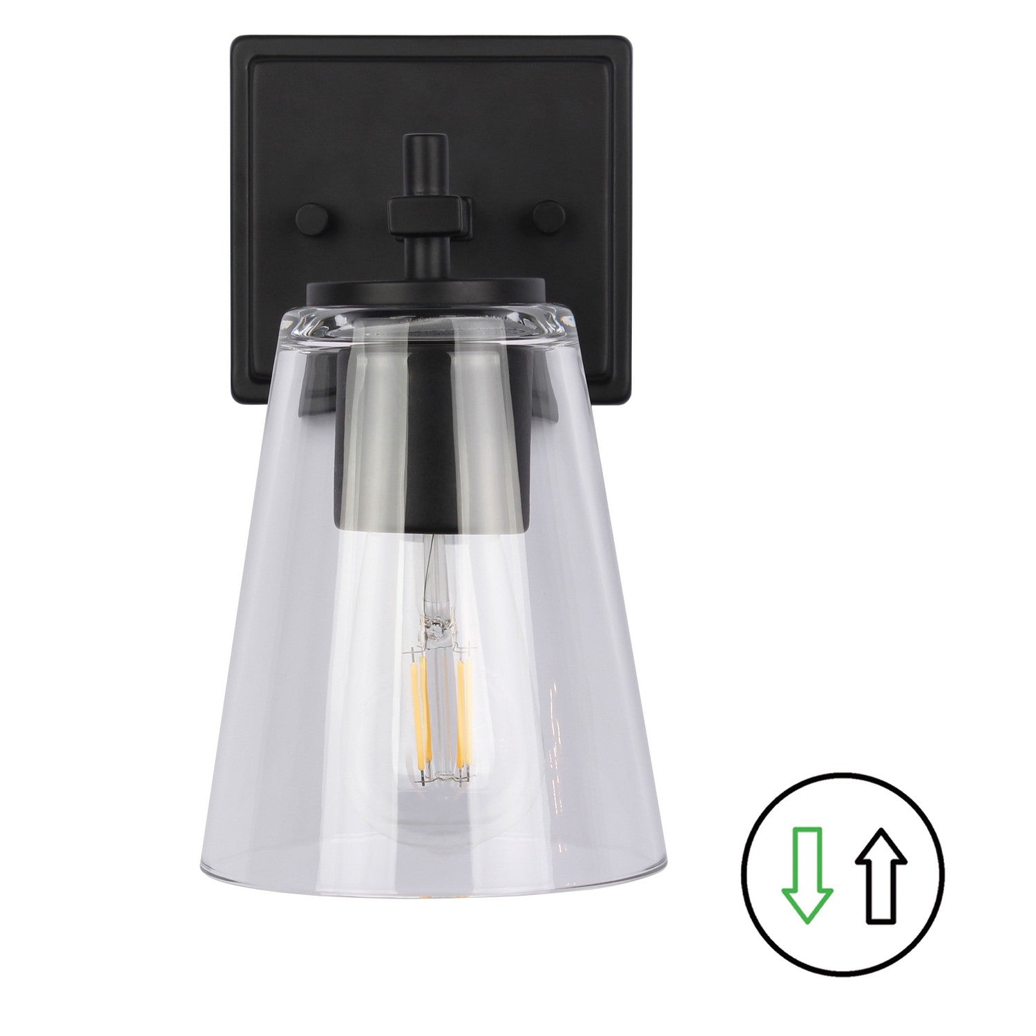 Dainolite Canada - WND-51W-MB - One Light Wall Sconce - Wenda - Clear