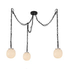 Alora Canada - MP579707MBGR - Trois lumières Suspension - Cherise - Verre opale côtelé noir mat/brillant