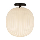 Alora Canada - SF579112MBGR - One Light Semi-Flush Mount - Cherise - Matte Black/Glossy Ribbed Opal Glass