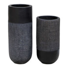 Uttermost - 17122 - Vases, lot de 2 - Woven Shadow - Terre cuite noire