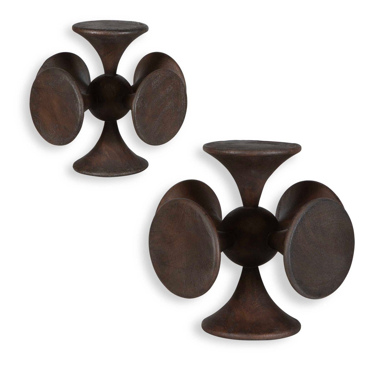 Uttermost - 17132 - Sculptures, Ensemble de 2 - Harmonie équilibrée - Noyer foncé