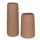 Uttermost - 18217 - Vases, lot de 2 - Ridge - Brun côtelé