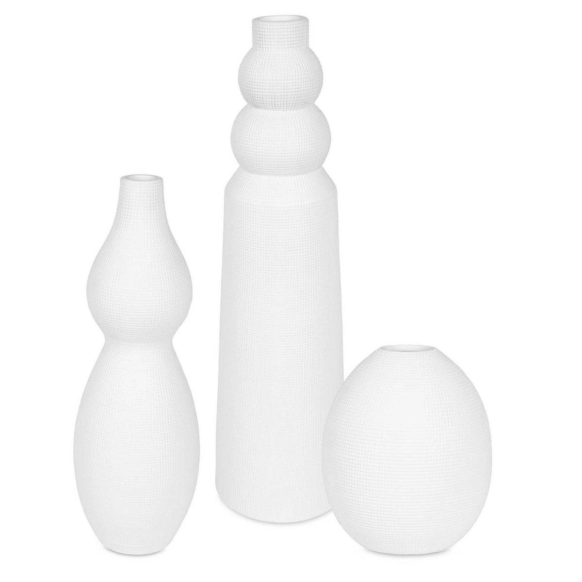 Uttermost - 18218 - Vases, Set/3 - Forma - White Ceramic