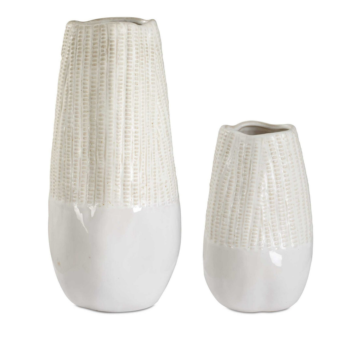 Uttermost - 18244 - Ensemble de 2 vases - Echo Ridge - Tons neutres de blanc et caramel