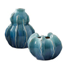 Uttermost - 18263 - Ensemble de 2 vases - Vague océanique - Bleu-vert