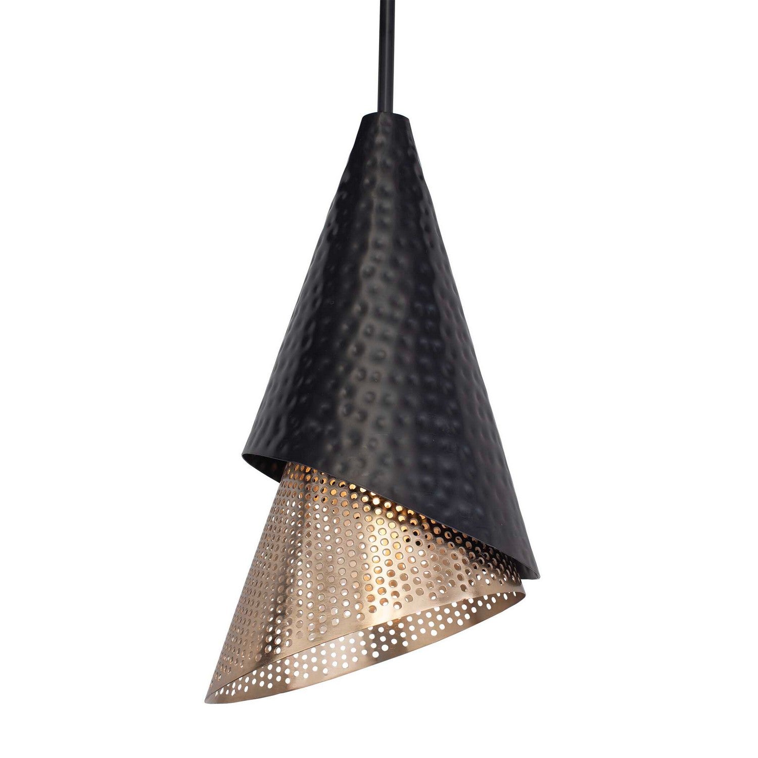 Uttermost - 21624 - Une lumière Suspension - Apollo - Noir mat et or mat