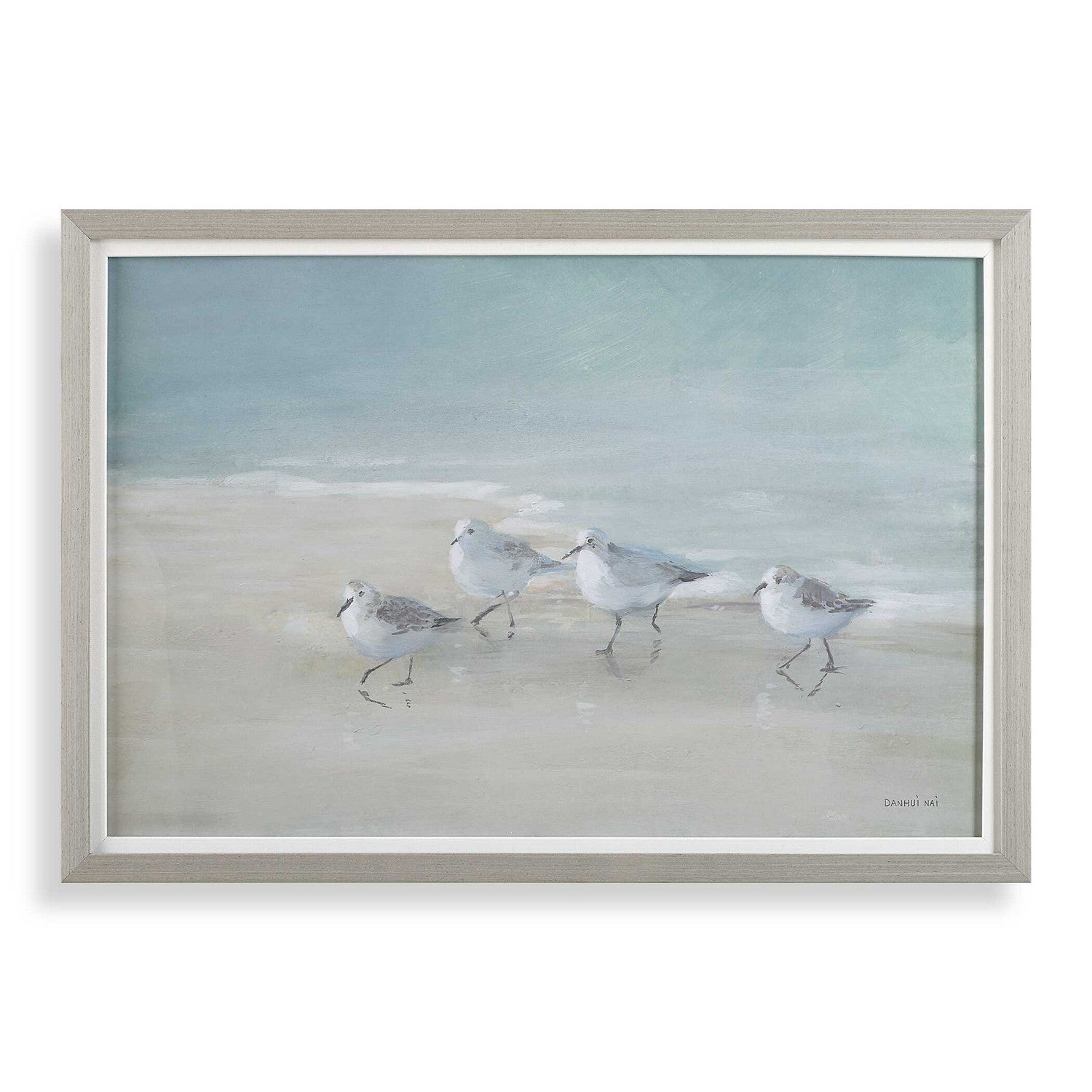 Uttermost - 32427 - Reproduction encadrée - Oiseaux de rivage paisibles sur le sable - Bois gris clair