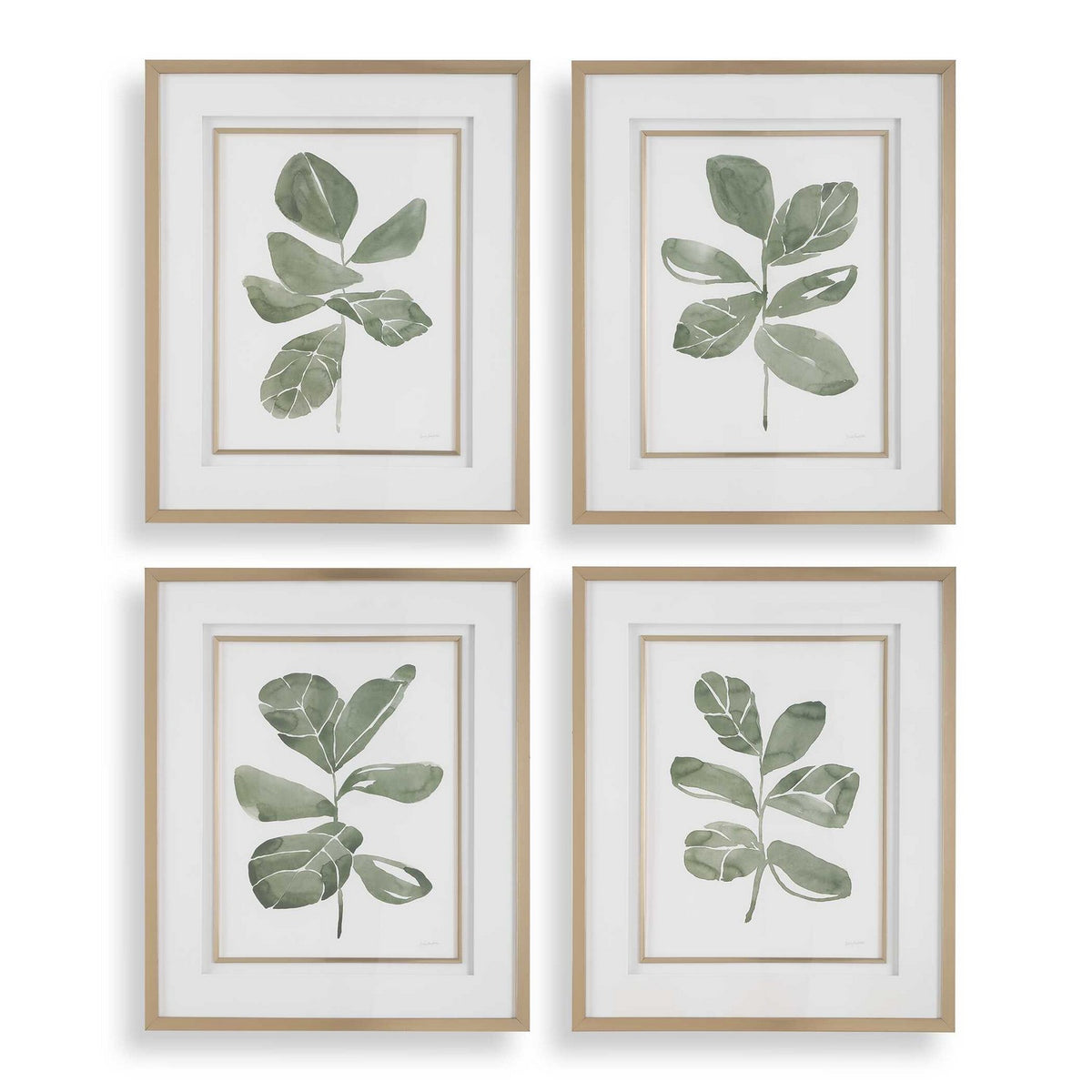 Uttermost - 32454 - Prints Set/4 - Fiddle Head - Golden