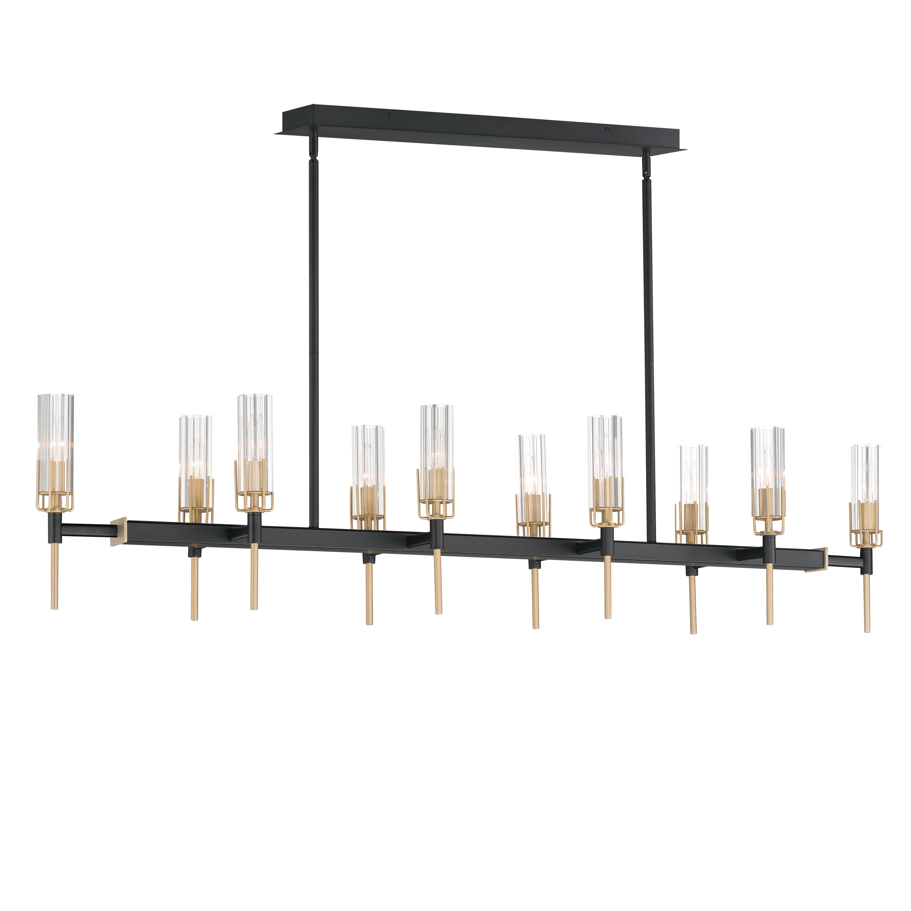 Maxim Lighting 16119CLBKAB Flambeau 60" Linéaire Suspension en noir / laiton antique