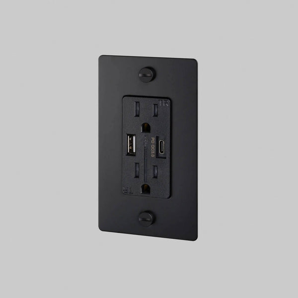 Prise double 1G / USB A + C / Croix