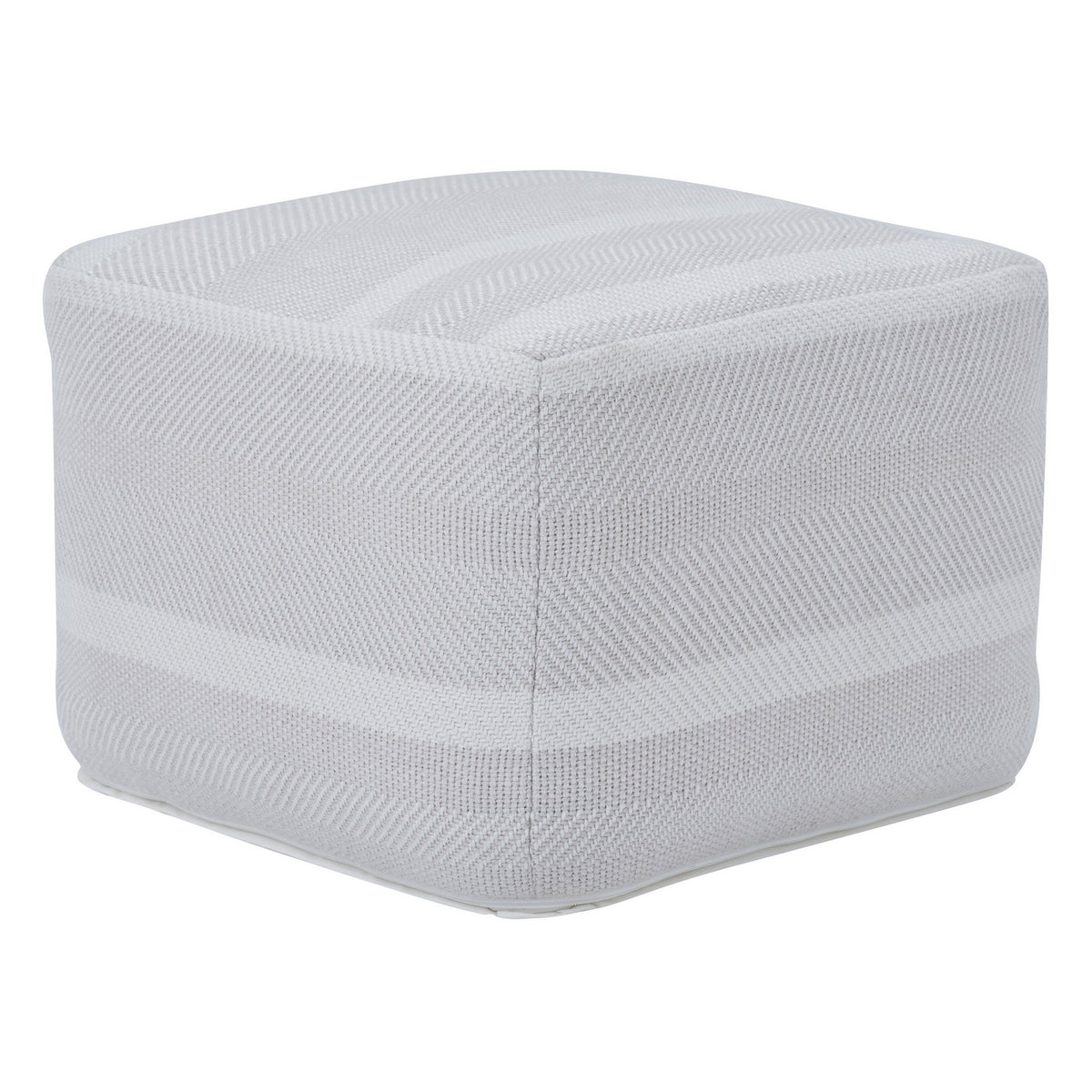 Renwil Canada - PF046 - Pouf - Renaud - Light Grey/ Ivory