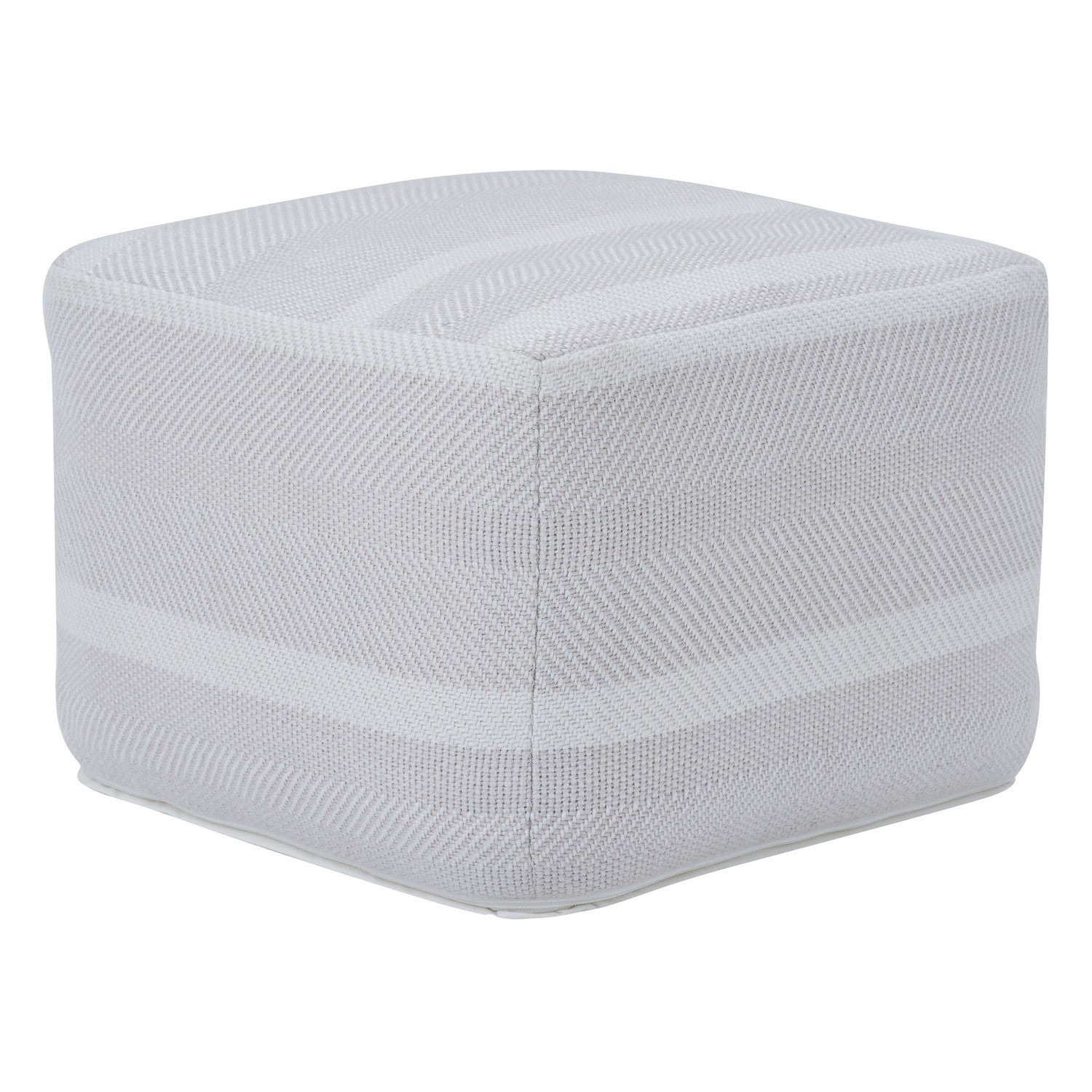 Renwil Canada - PF046 - Pouf - Renaud - Light Grey/ Ivory