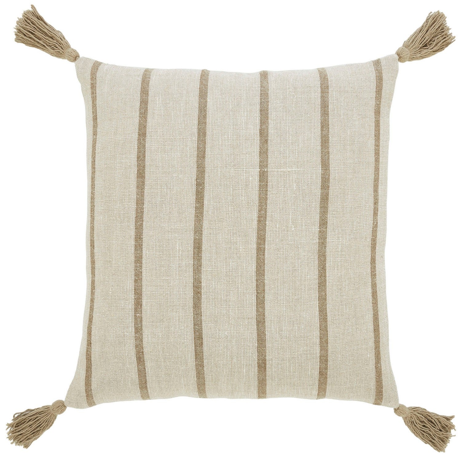 Renwil Canada - PWFL1436 - Pillow - Truden - Natural Linen / Dark Brown Linen Stripe