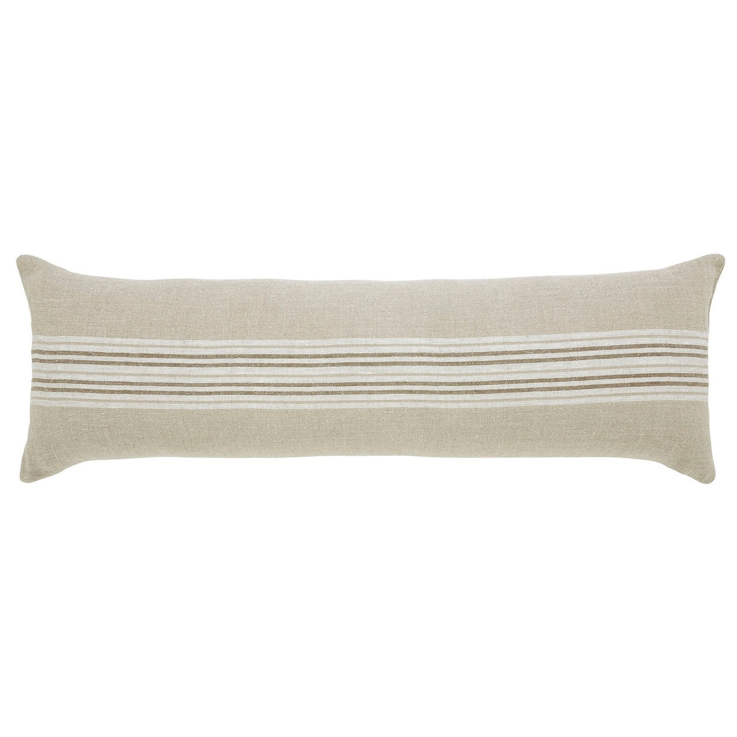 Renwil Canada - PWFL1438 - Pillow - Felipe - Natural/ White & Dark Brown Stripe