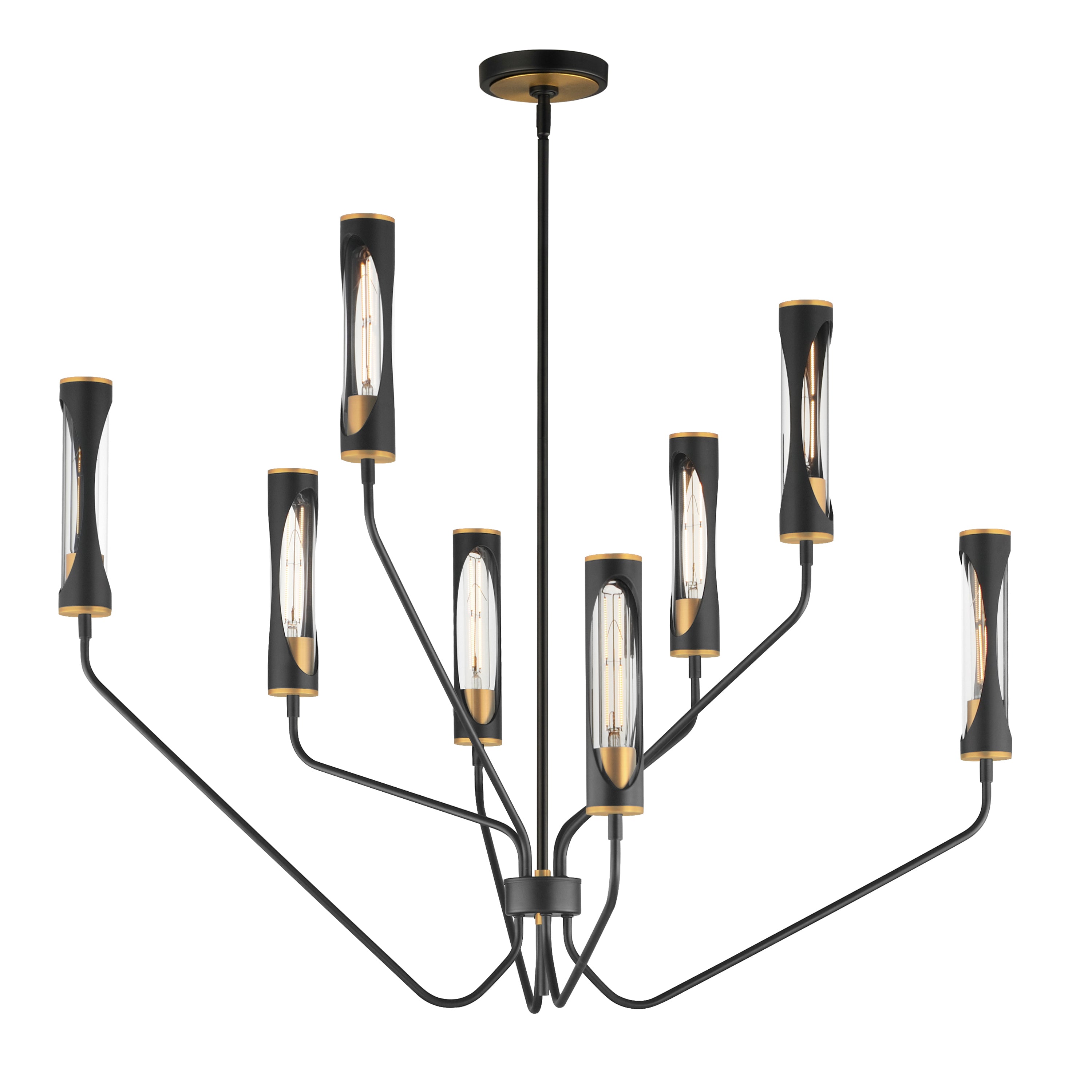 Maxim Lighting 16178CLBKAB Regent Chandelier in Black / Antique Brass