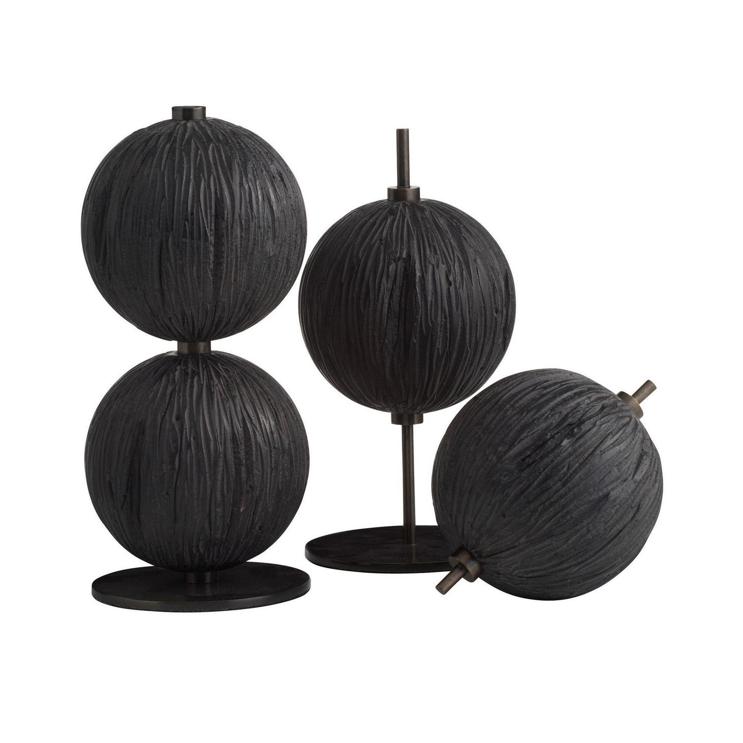 Arteriors - ASC33 - Sculptures, Ensemble de 3 - Kyros - Ébène