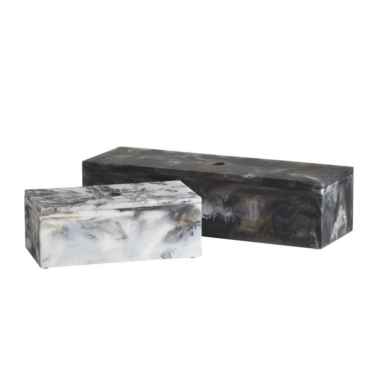 Arteriors - ARS07 - Boîtes, lot de 2 - Kayce - Noir et blanc