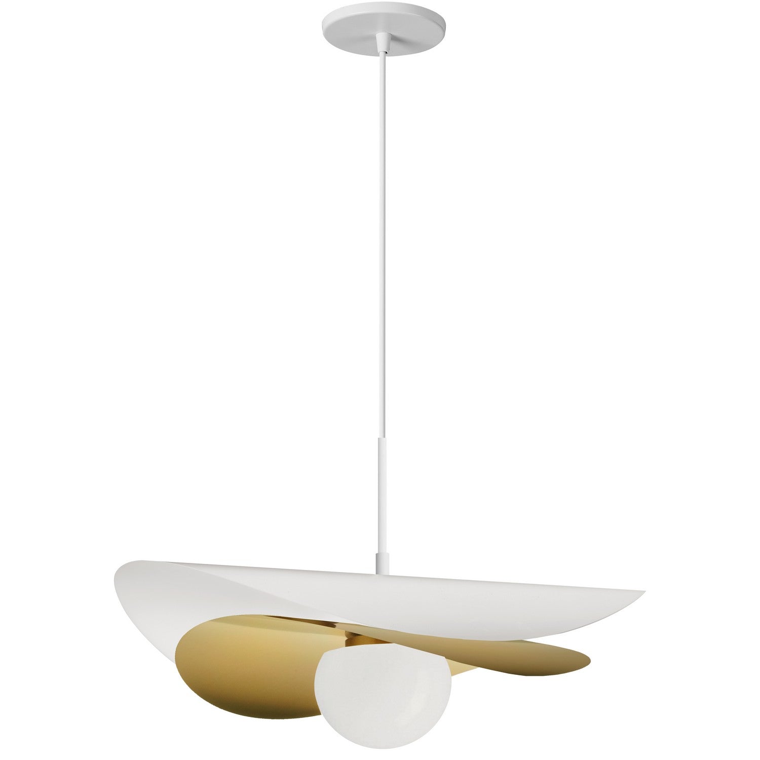 Dainolite Canada - PVN-2012LEDP-MW-AGB - LED Pendant - Paven - Matte White/Aged Brass