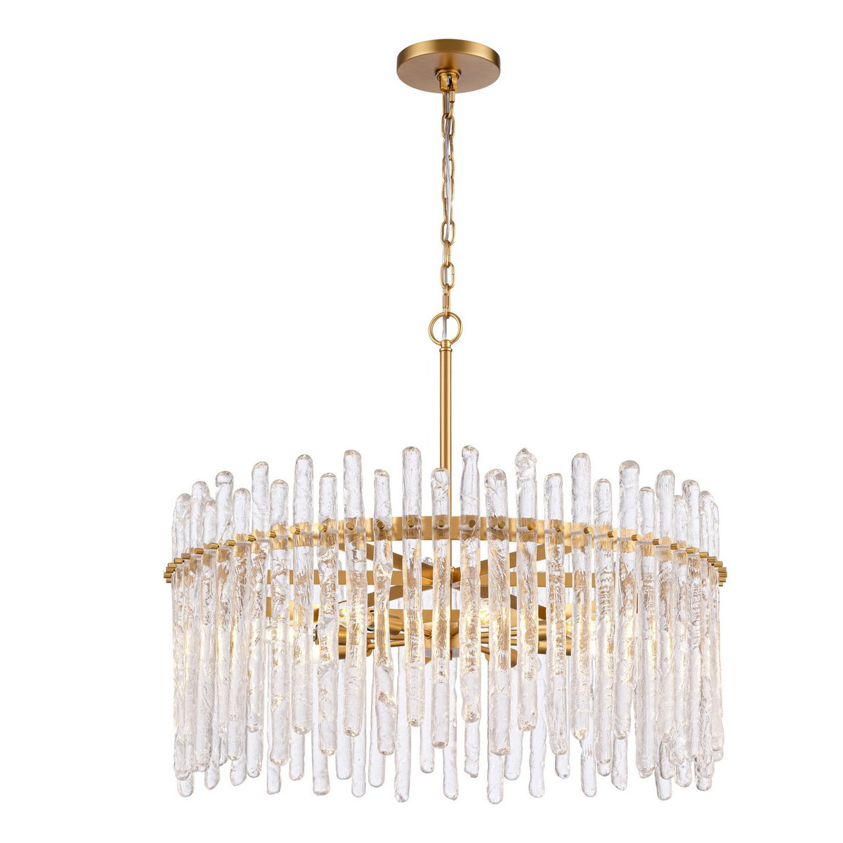 Arabela Lighting - 85101-8 - Eight Light Pendant - Icicles - Natural Brass