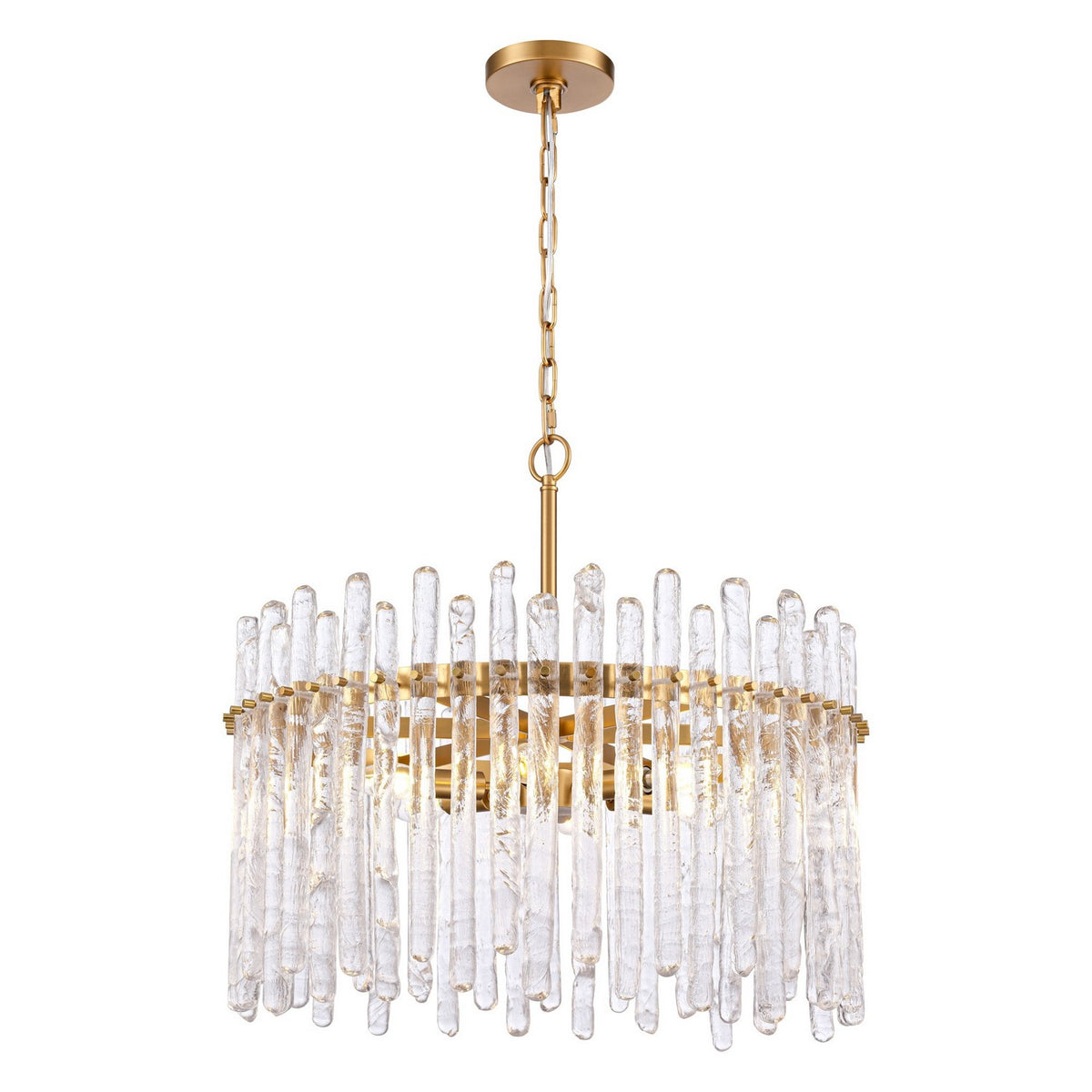 Arabela Lighting - 85102-6 - Six Light Pendant - Icicles - Natural Brass