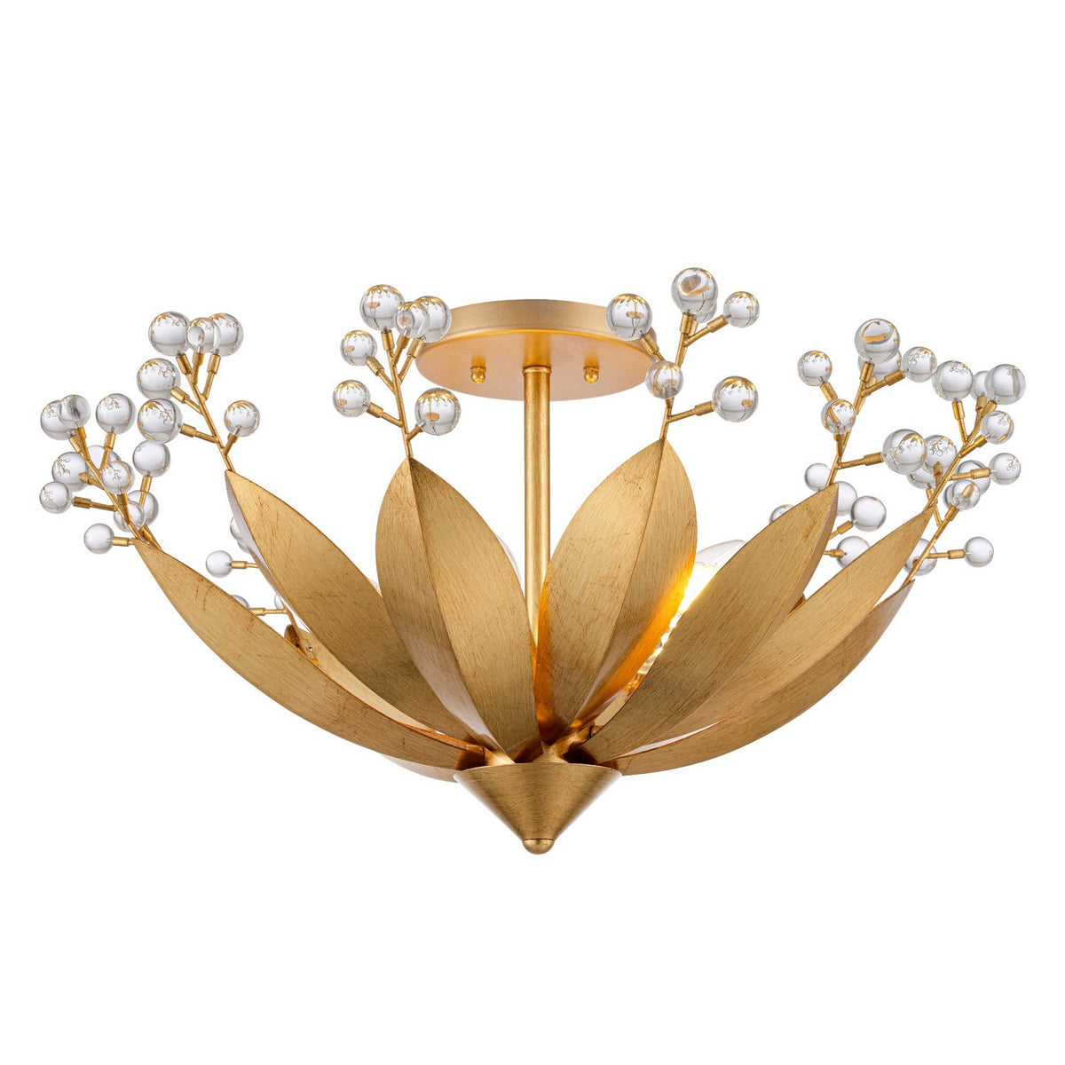 Arabela Lighting - 85134-5 - Five Light Semi Flushmount - Callista - Antique Gold Leaf