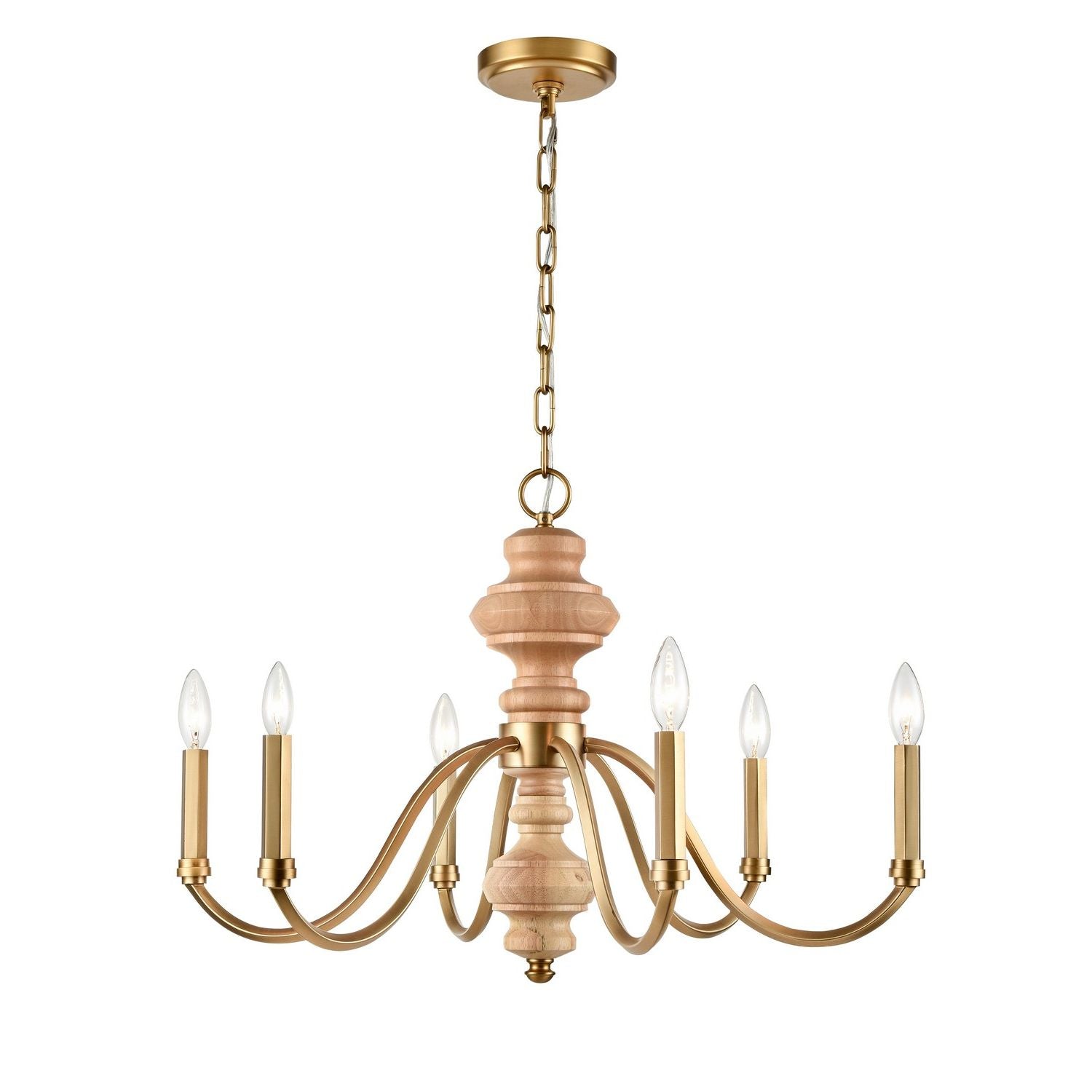 Arabela Lighting - 85141-6 - Six Light Chandelier - French Country - Natural Brass