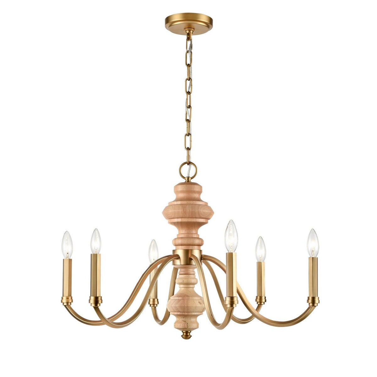 Arabela Lighting - 85141-6 - Six Light Chandelier - French Country - Natural Brass