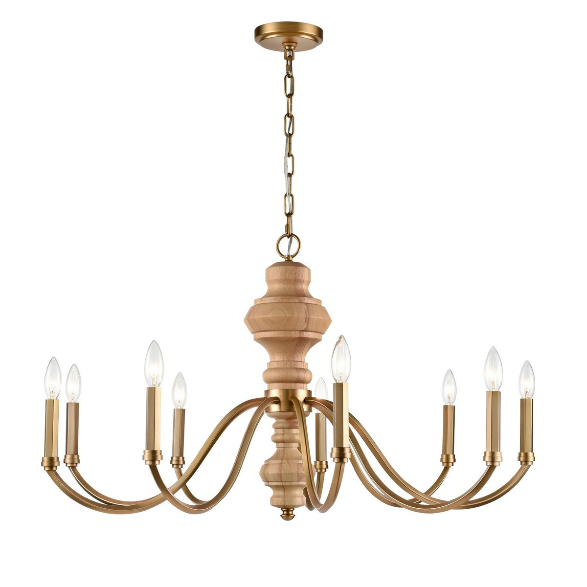 Arabela Lighting - 85142-9 - Nine Light Chandelier - French Country - Natural Brass